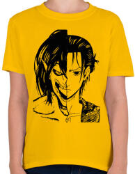printfashion Attack on Titan Eren - Gyerek póló - Sárga (6106136)