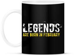 printfashion A legendák februárban születtek - Bögre - Fekete (795052)