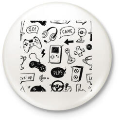 printfashion gamer - Kitűző, hűtőmágnes - Fehér (13707403)
