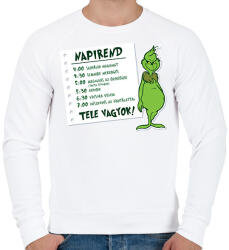 printfashion Grinch napirendje - Férfi pulóver - Fehér (14818056)