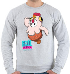 printfashion Fall Guys - Chicken - Férfi pulóver - Sport szürke (2838281)