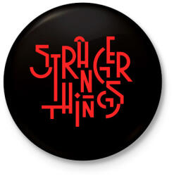 printfashion Stranger Things - Kitűző, hűtőmágnes - Fekete (3101379)