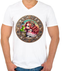 printfashion Elvarázsolt béka - Férfi V-nyakú póló - Fehér (15625331)