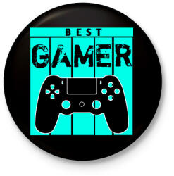 printfashion Gamer - Kitűző, hűtőmágnes - Fekete (4227927)