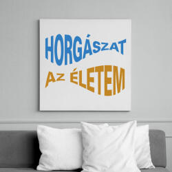 printfashion Horgászat az életem - halformában - Vászonkép - Fehér (6640669)