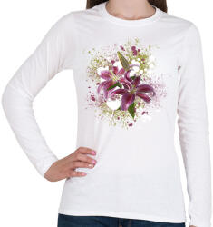 printfashion liliom1 - Női hosszú ujjú póló - Fehér (1701523)