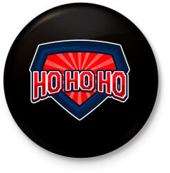 printfashion HO HO HO - Kitűző, hűtőmágnes - Fekete (10484140)