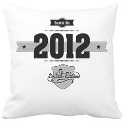 printfashion born-in-2012-(dark&lightgrey) - Párnahuzat, Díszpárnahuzat - Fehér (477582)