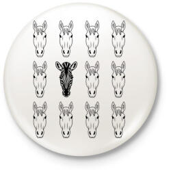 printfashion FindZebra - Ritka betegségek - Kitűző, hűtőmágnes - Fehér (13247541)