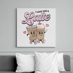 printfashion Love you a latte - Vászonkép - Fehér (15606864)