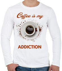 printfashion COFFEE - Férfi hosszú ujjú póló - Fehér (1658305)