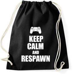 printfashion Keep calm and respawn - Sportzsák, Tornazsák - Fekete (1279900)