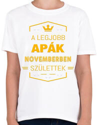printfashion A legjobb apák november - Gyerek póló - Fehér (2808398)