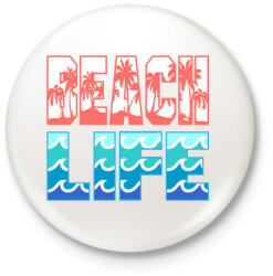 printfashion Beach Life - Kitűző, hűtőmágnes - Fehér (3079405)