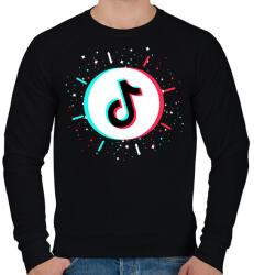 printfashion Tik Tok logo - Férfi pulóver - Fekete (2132824)
