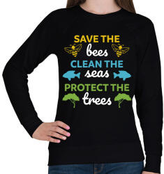 printfashion Save, clean, protect - Női pulóver - Fekete (13713195)