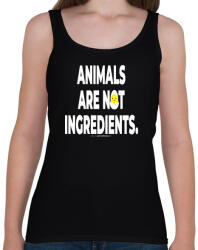 printfashion Animals are not ingredients. - vegán aktivista grafika #2 - Női atléta - Fekete (3906381)