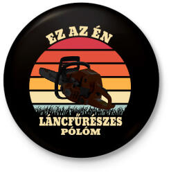 printfashion Láncfűrész / Favágó - Kitűző, hűtőmágnes - Fekete (5760656)