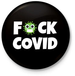 printfashion FUCK COVID 2 - Kitűző, hűtőmágnes - Fekete (10445087)