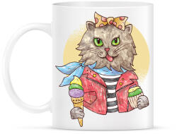 printfashion Vintage macska - Bögre - Fehér (5191002)