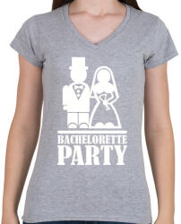 printfashion Leánybúcsú time - Női V-nyakú póló - Sport szürke (2619285)