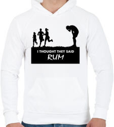 printfashion RUM! - Férfi kapucnis pulóver - Fehér (328138)