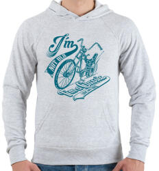 printfashion Retro bicikli - Férfi kapucnis pulóver - Sport szürke (23735)