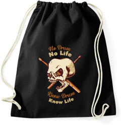 printfashion No Drum, No Life - Sportzsák, Tornazsák - Fekete (6988275)