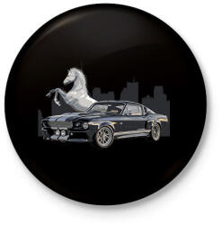printfashion Mustang GT500 - Kitűző, hűtőmágnes - Fekete (13862352)