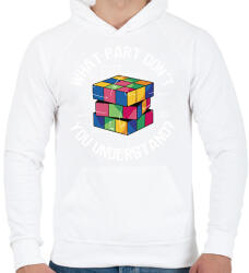 printfashion Rubik kocka - Férfi kapucnis pulóver - Fehér (12004284)