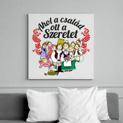 printfashion magyar népmese család - Vászonkép - Fehér (14347181)