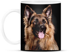 printfashion Német juhász - Bögre - Fekete (12419272)