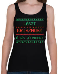 printfashion Lászt kriszmösz karácsonyi póló - Női atléta - Fekete (10943023)