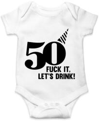 printfashion 50 éves születésnap! Igyunk rá! - Baba Body - Fehér (2449242)