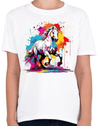 printfashion Lovas - Gyerek póló - Fehér (16650036)