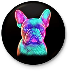 printfashion Francia bulldog - Kitűző, hűtőmágnes - Fekete (13376256)