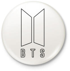 printfashion BTS kontúr - Kitűző, hűtőmágnes - Fehér (5798184)