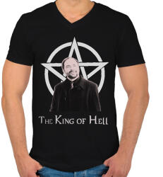 printfashion king of hell - Férfi V-nyakú póló - Fekete (1312896)