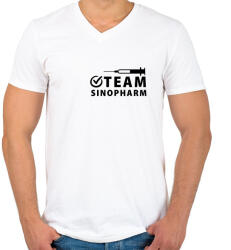 printfashion Team Sinopharm - Férfi V-nyakú póló - Fehér (4887887)