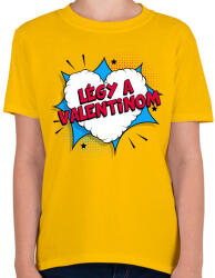 printfashion Légy a Valentinom! - Gyerek póló - Sárga (4255634)