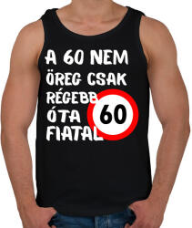 printfashion 60 éves Fehér. - Férfi atléta - Fekete (16109552)