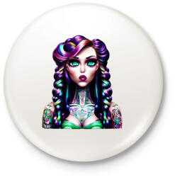 printfashion AI_Android_Tetovált_Lány_1 - Kitűző, hűtőmágnes - Fehér (14062801)