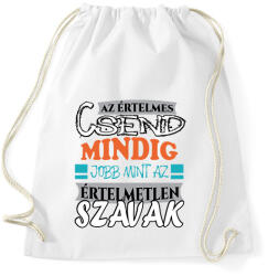 printfashion Értelmes csend - Sportzsák, Tornazsák - Fehér (5978503)