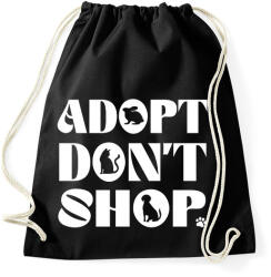 printfashion Adopt don't shop - Sportzsák, Tornazsák - Fekete (13561129)
