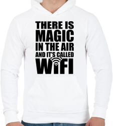 printfashion Magic WiFi - Férfi kapucnis pulóver - Fehér (537221)