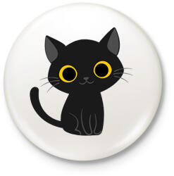 printfashion Cica - Kitűző, hűtőmágnes - Fehér (16561948)