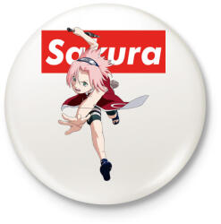 printfashion Sakura Haruno - Kitűző, hűtőmágnes - Fehér (5411822)