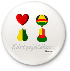 printfashion Kártya játékos minta #2 - Kitűző, hűtőmágnes - Fehér (8858434)