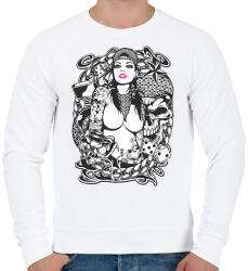 printfashion Rocker fantasy tattoo art - Férfi pulóver - Fehér (4642121)