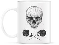 printfashion Skull N' Roses - Bögre - Fehér (788732)